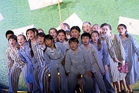 Boys chorus members (girls, too)<br>in <em>The Little Prince</em><br>Photo by Kristen Loken Anstey