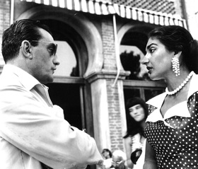 With Luchino Vinsconti in 1954