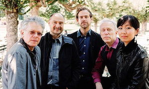 Bryce Dessner (center) with members of the Kronos Dessner and Kronos