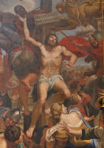 Chapel of St. Sebastian in the Vatican, painting by Domenichino, 1628-31