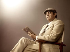 Domingo as Neruda<br>Photo by Art Streiber