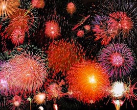 The fireworks at Shoreline Fireworks Shoreline