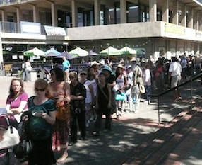 Fall Free for All crowd in the plaza<br>Photo by Lawrence Knobes Fall Free for All