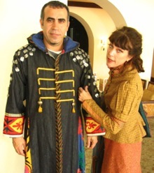 Ivanoff, with one of her designs