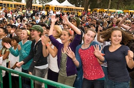 Kids enjoying a performance by MC Hammer in Golden Gate Park<br>Photo by Jay Blakesberg Kids enjoying a performance by MC Hammer in Golden Gate Park