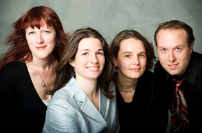 Les grâces: Rebekah Ahrendt, Jennifer Paulino, Annette Bauer, and Jonathan Rhodes Lee
