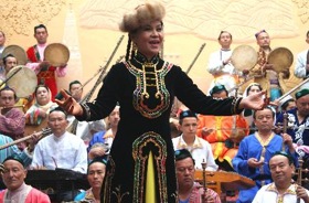 Uyghur musicians performing a Muqam