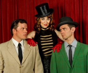 Brancoveanu (Orphée), Breckenridge (La Princesse), and Glenn (Cégeste/Reporter)<br>Photo by Steve Di Bartolomeo