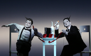 Willem Dafoe and Mikhail Baryshnikov in Robert Wilson's <em>The Old Woman</em> The Old Woman