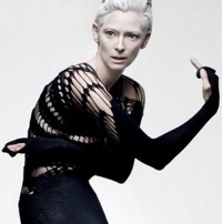 Swinton, à la Ziggy Stardust, attending an I Am Love screening
