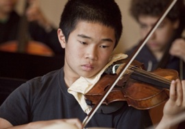 Mozart Youth Camerata second violinist Albert Yamamoto, 13