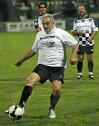 Domingo at a charity soccer game in Hungary<br/>Photo by Attila Kisbenedek/AFP Domingo at a charity soccer game in Hungary<br/>Photo by Attila Kisbenedek/AFP