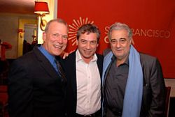 David Gockley, Nicola Luisotti, and Placido Domingo David Gockley, Nicola Luisotti, and Placido Domingo