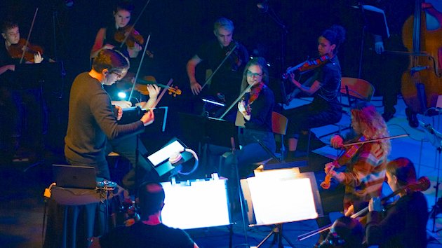 Jason Martin Castillo conducts the Sonic Open Orchestra