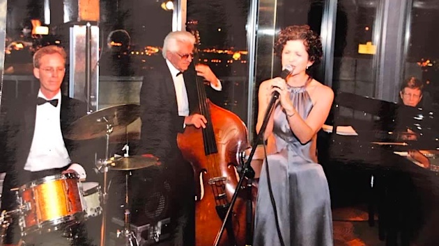 Mario Saruci performing at the Rainbow Room in New York City, with Rebecca DuMaine and the Dave Miller Trio | <em>Courtesy of Rebecca DuMaine</em>